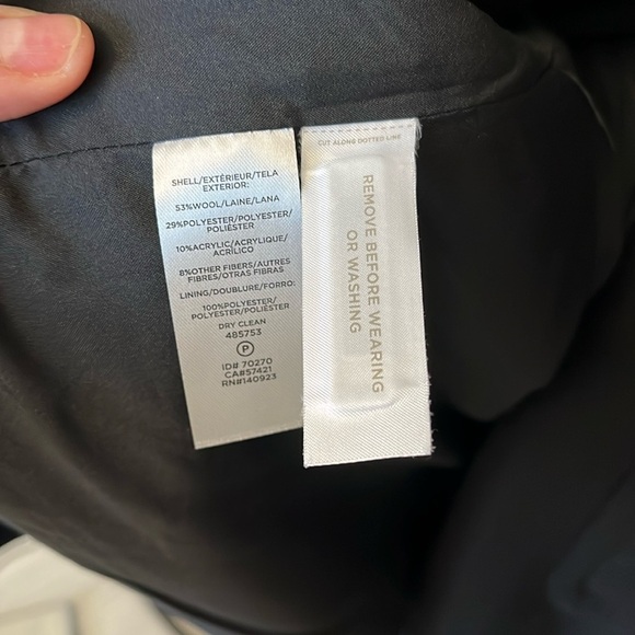 🆕 Ann Taylor Black Wool-Blend Coat XXS (Oversized Fits to SM) Gold Button Front - Picture 9 of 10